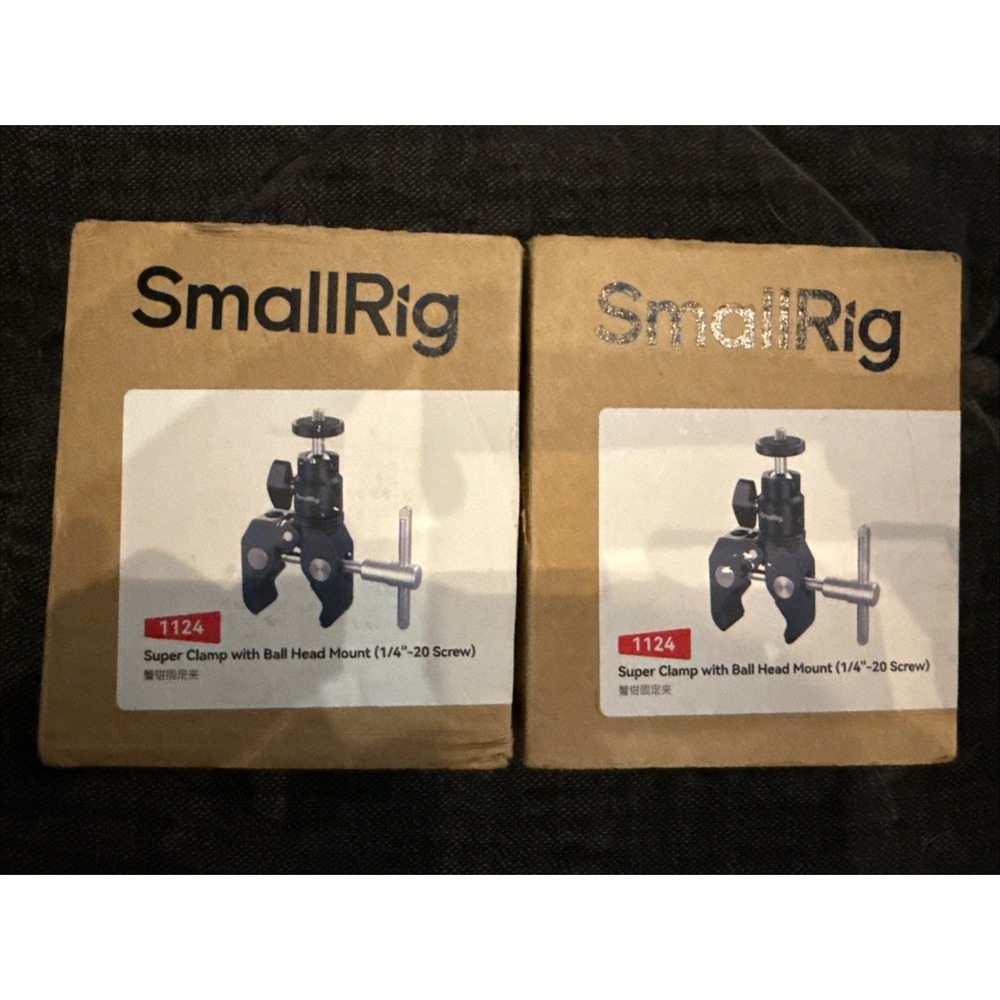 SmallRig 2PCS Super Clamp Mount Camera Mount Clamp w/ 1/4" Screw Ball Head 1124